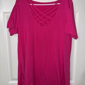 Women's Pink Crisscross Top